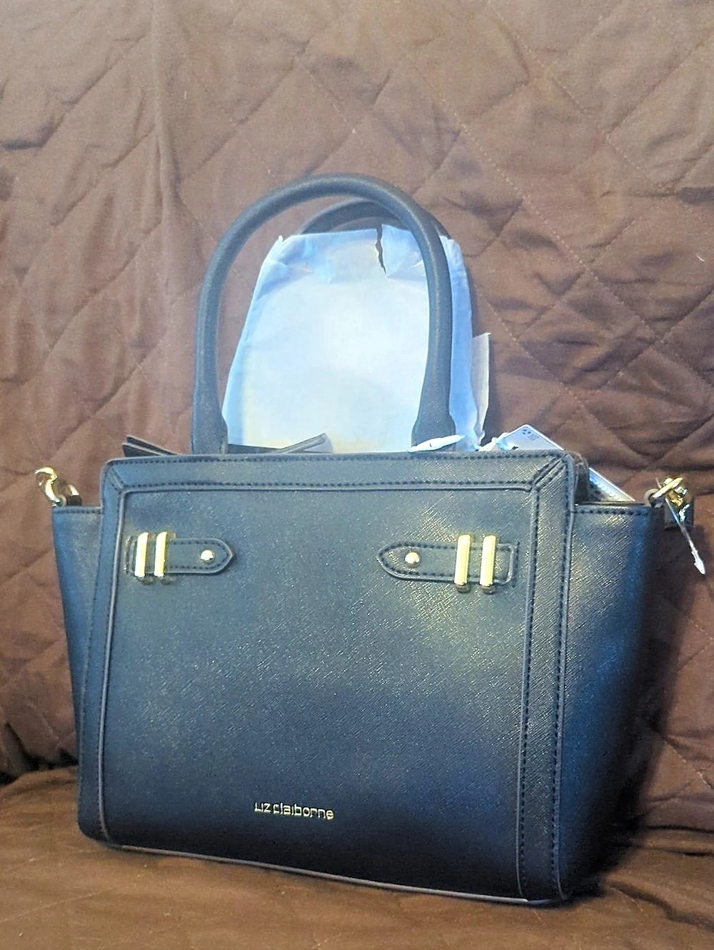Liz Clairborne Structured Satchel in Black NWT